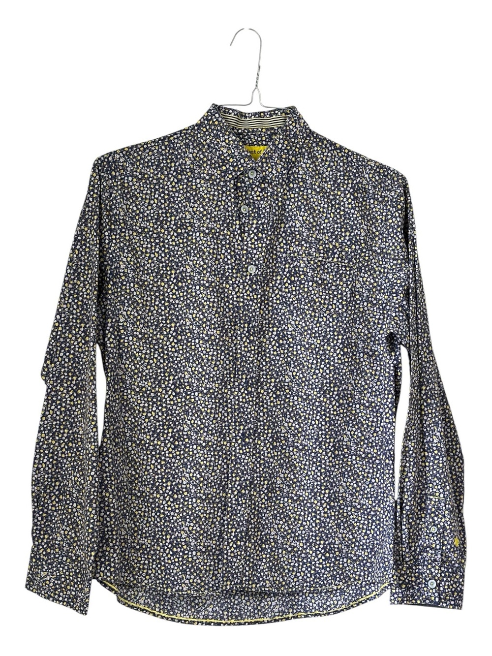Descendant Of Thieves Men’s Long Sleeve Button-Down shirt Blue & yellow Size M